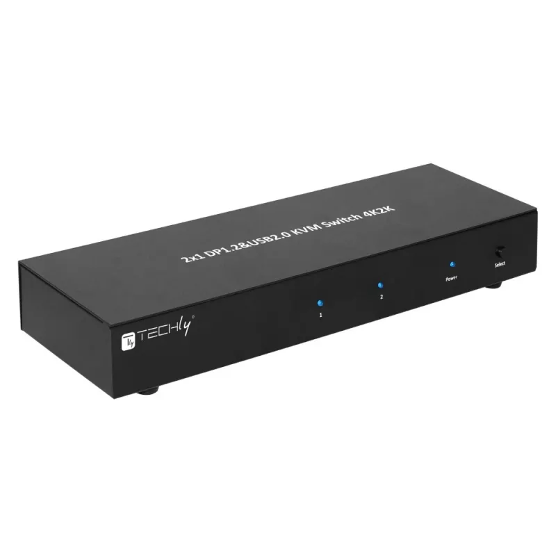 Techly IDATA DP-KVM2 KVM jungiklis, juodas