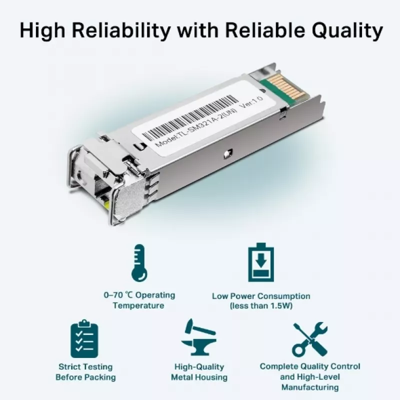 TP-Link TL-SM321A Gigabit vienmodis WDM dvikryptis SFP modulis, 1250 Mbit/s, SFP, LC (UPC), 9/125 µm, BX