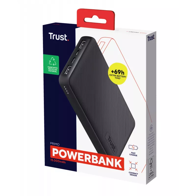 Trust Primo 15000 mAh juoda