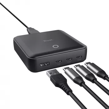 Trust Maxo Universal Black AC Indoor – 100W 4 prievadų USB stalinis įkroviklis