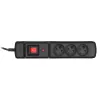 Ilgintuvas ActiveJet COMBO 3GN 1,5 m – 3 kištukiniai lizdai E tipas, 230 V, 10 A, juodas