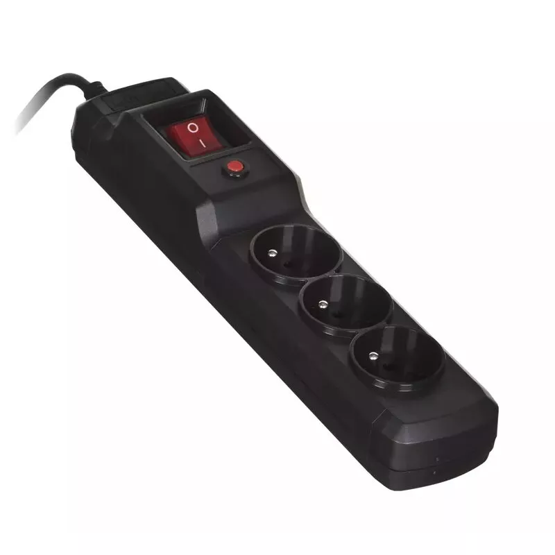 Ilgintuvas ActiveJet COMBO 3GN 1,5 m – 3 kištukiniai lizdai E tipas, 230 V, 10 A, juodas