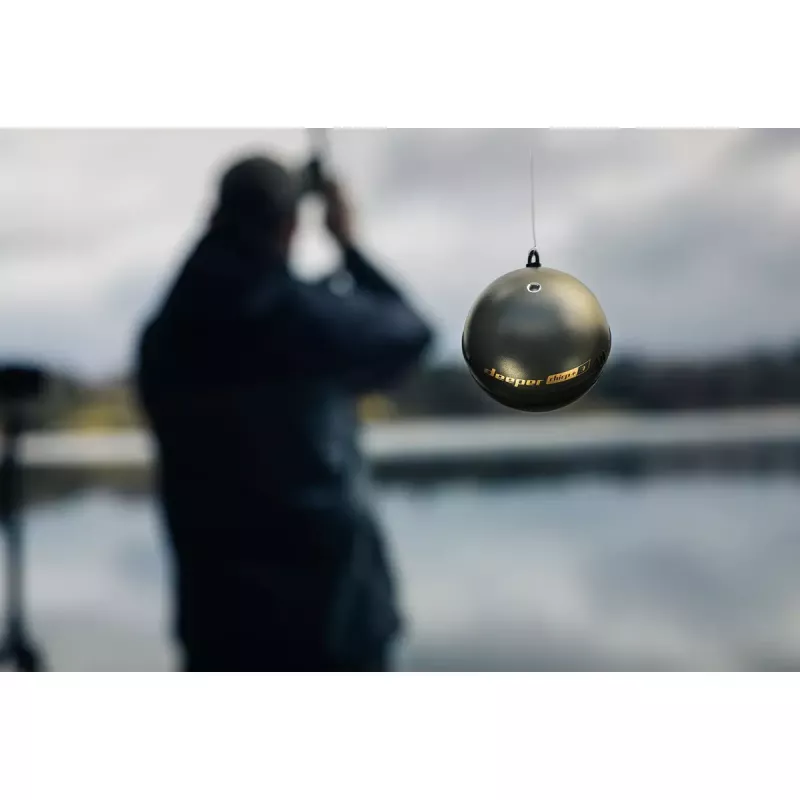 Nešiojamas žvejybos sonaras Deeper Smart Sonar CHIRP+3 Wi‑Fi — metamas belaidis sonaras, max gylis 100 m, kūgio kampai 47°/20°/7°, Wi‑Fi, GPS/GLONASS