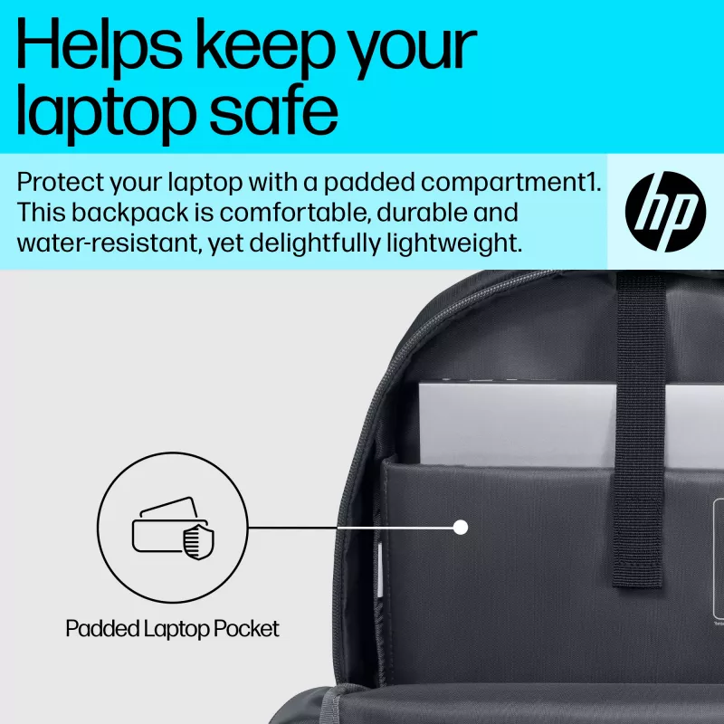 HP 15.6 colių nešiojamojo kompiuterio kuprinė, 370 g