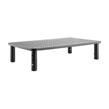 Grindinis monitoriaus stovas GEMBIRD MS-TABLE-01 — vienam ekranui, 20 kg, juodas, reguliuojamas aukštis 100–140 mm