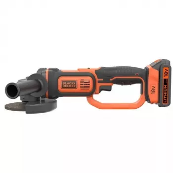Kampinis šlifuoklis Black & Decker BCG720N – belaidis 18V Li-Ion, 12,5 cm diskas, iki 8600 aps./min., 3 rankenos padėtys