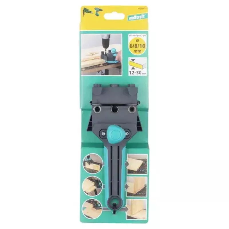 Įrankis kaiščiams Wolfcraft Dowelmaster 6/8/10 mm, plastikas/plienas, juodas