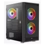 Korpusas AEROCOOL Graphite-G-BK-v2, juodas, ATX/Micro-ATX/Mini-ITX, priekyje 2×140mm + gale 1×140mm