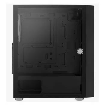 Korpusas AEROCOOL Graphite-G-BK-v2, juodas, ATX/Micro-ATX/Mini-ITX, priekyje 2×140mm + gale 1×140mm