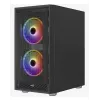 Korpusas AEROCOOL Graphite-G-BK-v2, juodas, ATX/Micro-ATX/Mini-ITX, priekyje 2×140mm + gale 1×140mm