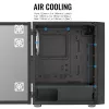 Korpusas AEROCOOL Graphite-G-BK-v2, juodas, ATX/Micro-ATX/Mini-ITX, priekyje 2×140mm + gale 1×140mm