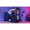 Korpusas AEROCOOL Graphite-G-BK-v2, juodas, ATX/Micro-ATX/Mini-ITX, priekyje 2×140mm + gale 1×140mm