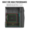 Korpusas AEROCOOL Raider Mini G V3, Mini-ITX / microATX, juodas, šoninis langas, žalias LED, max GPU 285 mm, CPU aušintuvas 159 mm