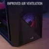 Korpusas AEROCOOL Raider Mini G V3, Mini-ITX / microATX, juodas, šoninis langas, žalias LED, max GPU 285 mm, CPU aušintuvas 159 mm