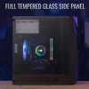Korpusas AEROCOOL Raider Mini G V3, Mini-ITX / microATX, juodas, šoninis langas, žalias LED, max GPU 285 mm, CPU aušintuvas 159 mm