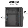 Korpusas AEROCOOL Raider Mini G V3, Mini-ITX / microATX, juodas, šoninis langas, žalias LED, max GPU 285 mm, CPU aušintuvas 159 mm