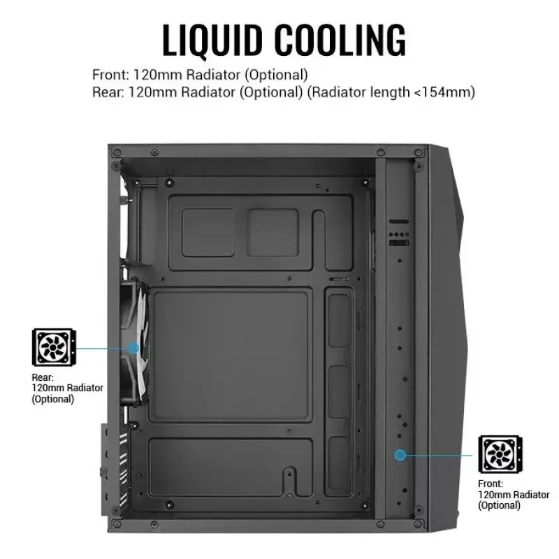 Korpusas AEROCOOL Raider Mini G V3, Mini-ITX / microATX, juodas, šoninis langas, žalias LED, max GPU 285 mm, CPU aušintuvas 159 mm