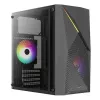 Korpusas AEROCOOL Raider Mini G V3, Mini-ITX / microATX, juodas, šoninis langas, žalias LED, max GPU 285 mm, CPU aušintuvas 159 mm