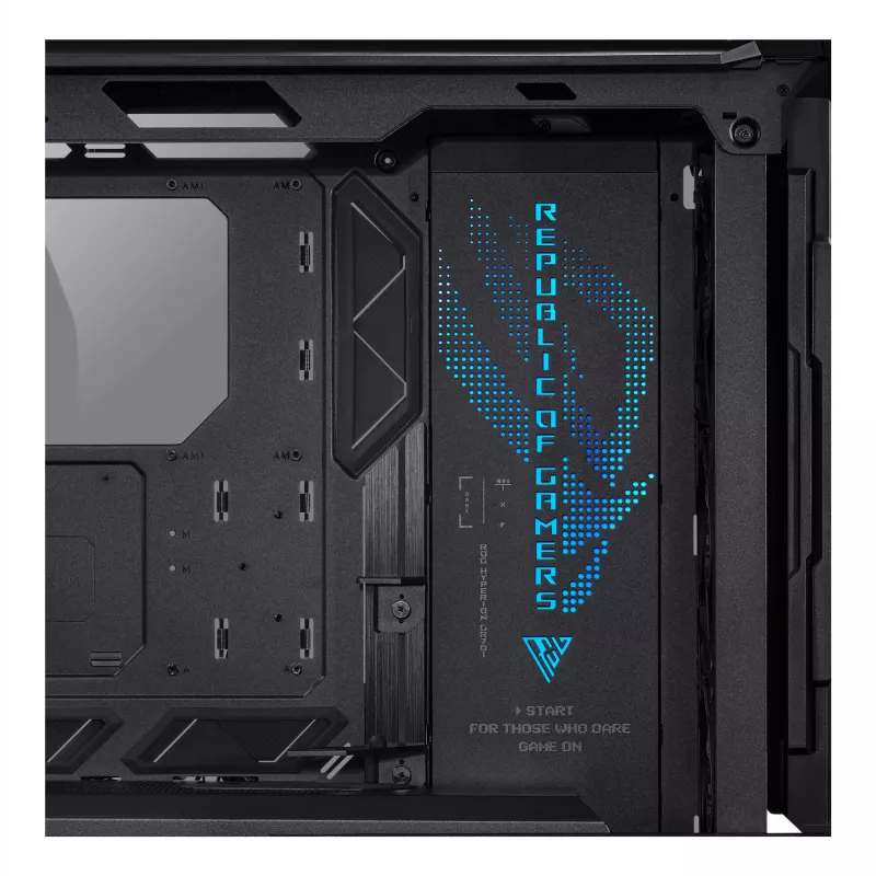 Kompiuterio korpusas ASUS ROG Hyperion GR701 BTF Edition juodas, grūdintas stiklas, E-ATX/ATX/microATX, 46 cm vaizdo plokštė, 420 mm viršutinis radiatorius