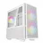 Korpusas DeepCool CH360 micro ATX baltas – grūdintas stiklas, 2x140mm priekiniai ventiliatoriai, USB-C, palaiko GPU iki 320 mm