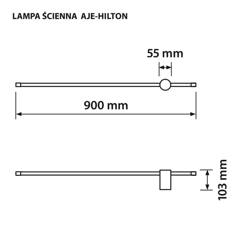 LED sieninis šviestuvas ActiveJet AJE-HILTON Patina Gold 13W 3000K 555lm 900mm Vidinis CRI80
