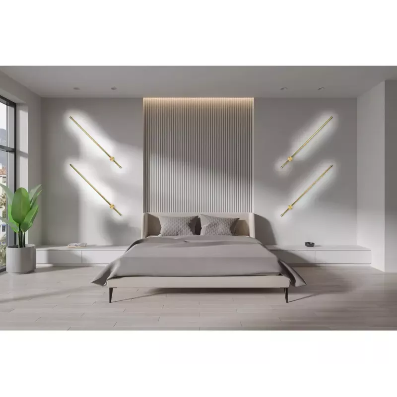 LED sieninis šviestuvas ActiveJet AJE-HILTON Patina Gold 13W 3000K 555lm 900mm Vidinis CRI80