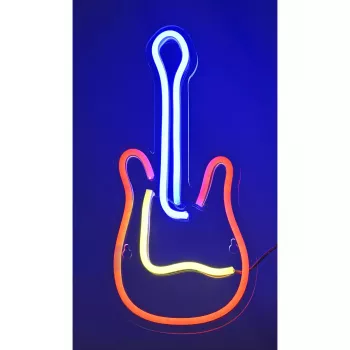 LED neoninis ženklas ActiveJet AJE-NEON GUITAR daugiaspalvis USB 5V, 240×176×20 mm, montuojamas ant paviršiaus