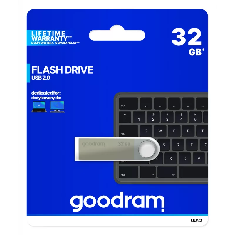 Goodram UUN2 USB atmintukas 32 GB USB Type-A 2.0 Sidabrinis