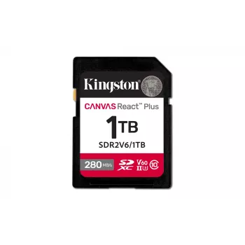 Kingston Technology 1TB Canvas React Plus SDXC UHS-II 280R/150W U3 V60 skirta Full HD/4K