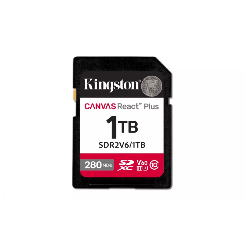 Kingston Technology 1TB Canvas React Plus SDXC UHS-II 280R/150W U3 V60 skirta Full HD/4K