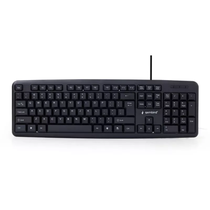 GEMBIRD KB-U-103 standartinė klaviatūra, laidinė USB, juoda, QWERTY US/Int