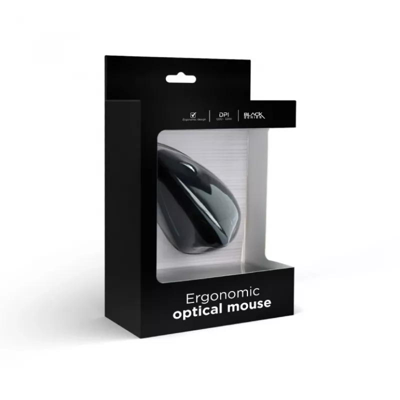 GEMBIRD MUS-ERGO-01 Optinė pelė – ergonominė, 6 mygtukai, USB, juoda