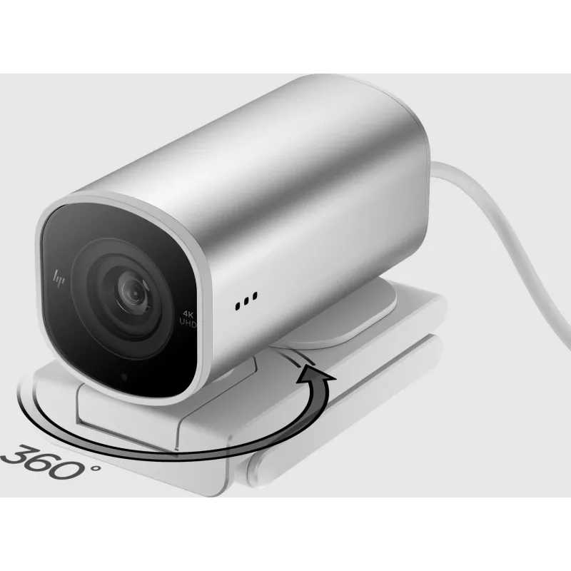 HP 960 4K srautinio transliavimo internetinė kamera, 8 MP, 3840 x 2160 pikselių, 4K Ultra HD, 30 kadrų/s, 5x, skirta namams