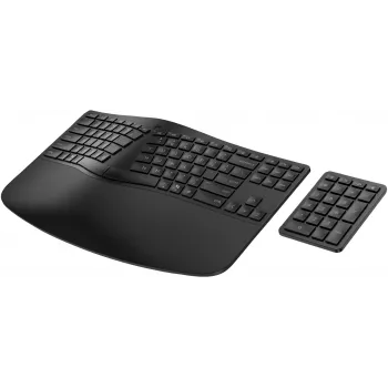 HP 965 Ergonominė belaidė klaviatūra, pilno dydžio (100%), belaidė, RF Wireless + Bluetooth, membraninė, QWERTY, juoda