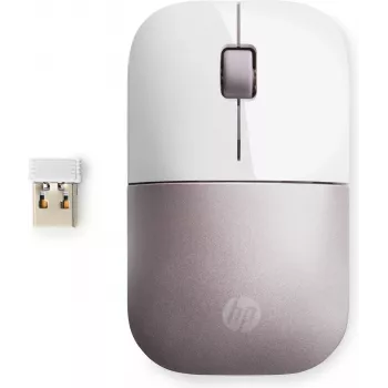 HP Wireless Mouse Z3700 - Baltas/Rožinis, Ambidekstrinis, RF belaidis, 1200 DPI, Rožinis, Baltas
