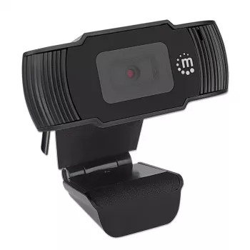Manhattan USB vaizdo kamera, 2 MP, 1080p Full HD, USB-A, įmontuotas mikrofonas, reguliuojamas spaustukas, 30 kadrų per sekundę, juoda, trejų metų garantija