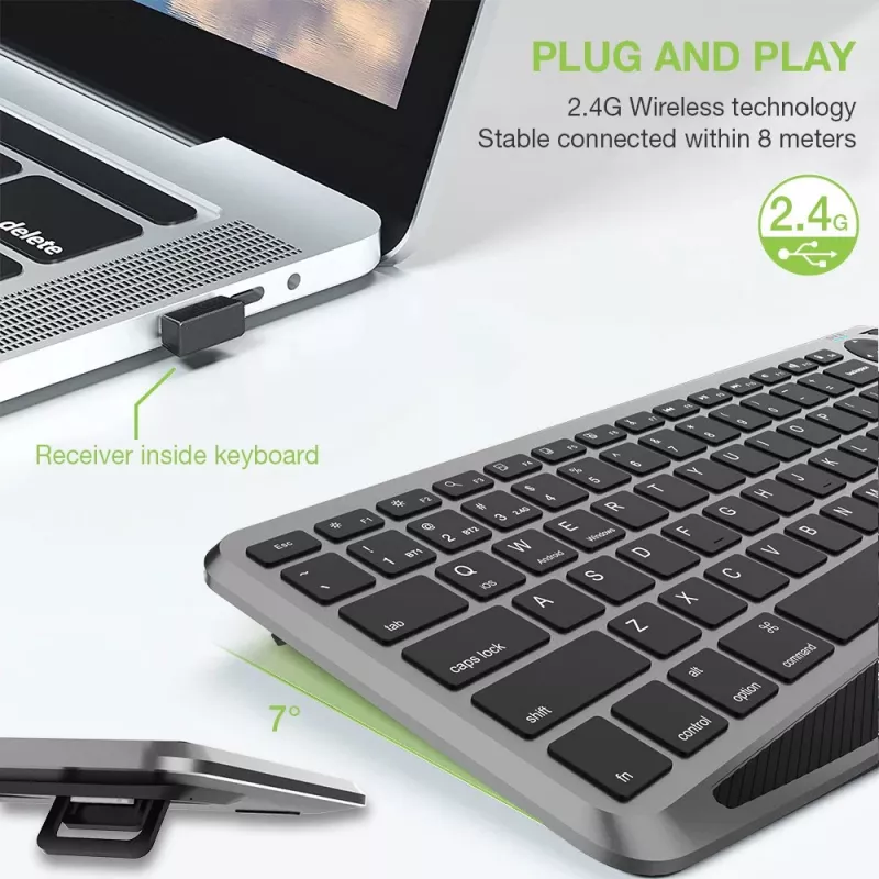 Techly ICTB9801TB belaidė klaviatūra RF Wireless + Bluetooth QWERTY JAV anglų juoda