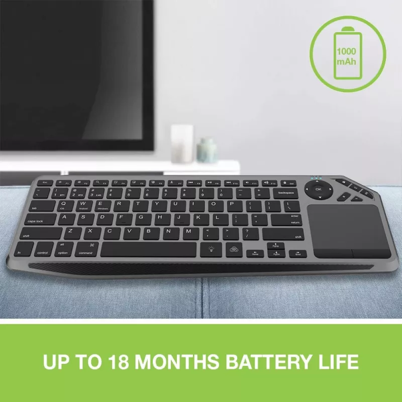 Techly ICTB9801TB belaidė klaviatūra RF Wireless + Bluetooth QWERTY JAV anglų juoda