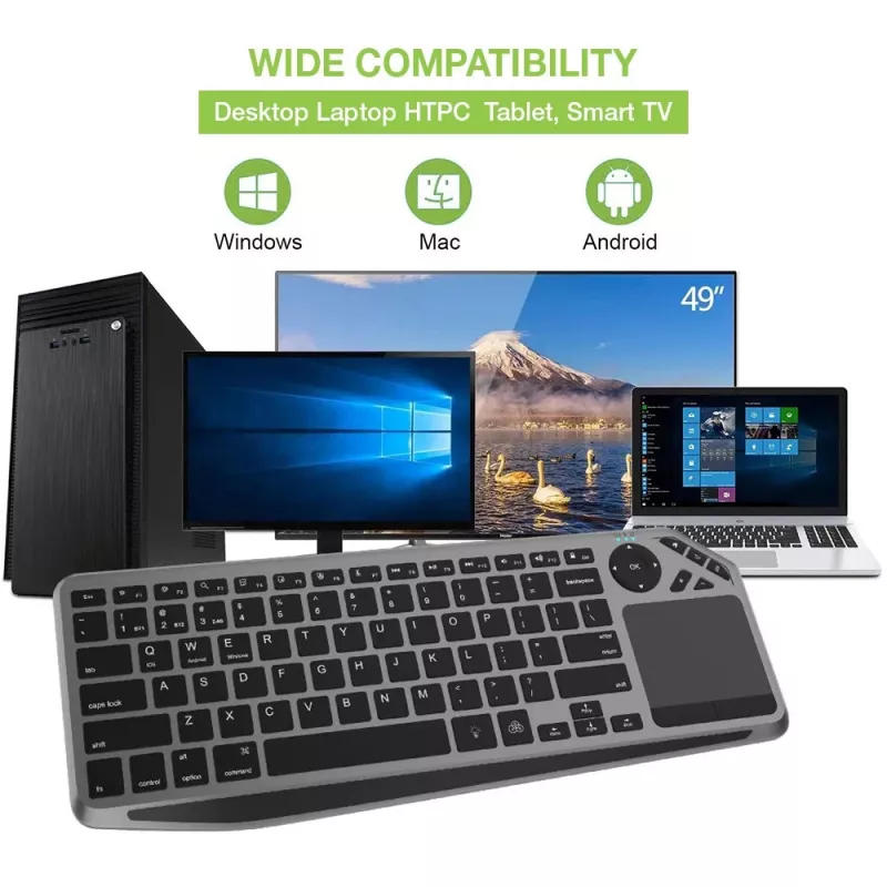 Techly ICTB9801TB belaidė klaviatūra RF Wireless + Bluetooth QWERTY JAV anglų juoda