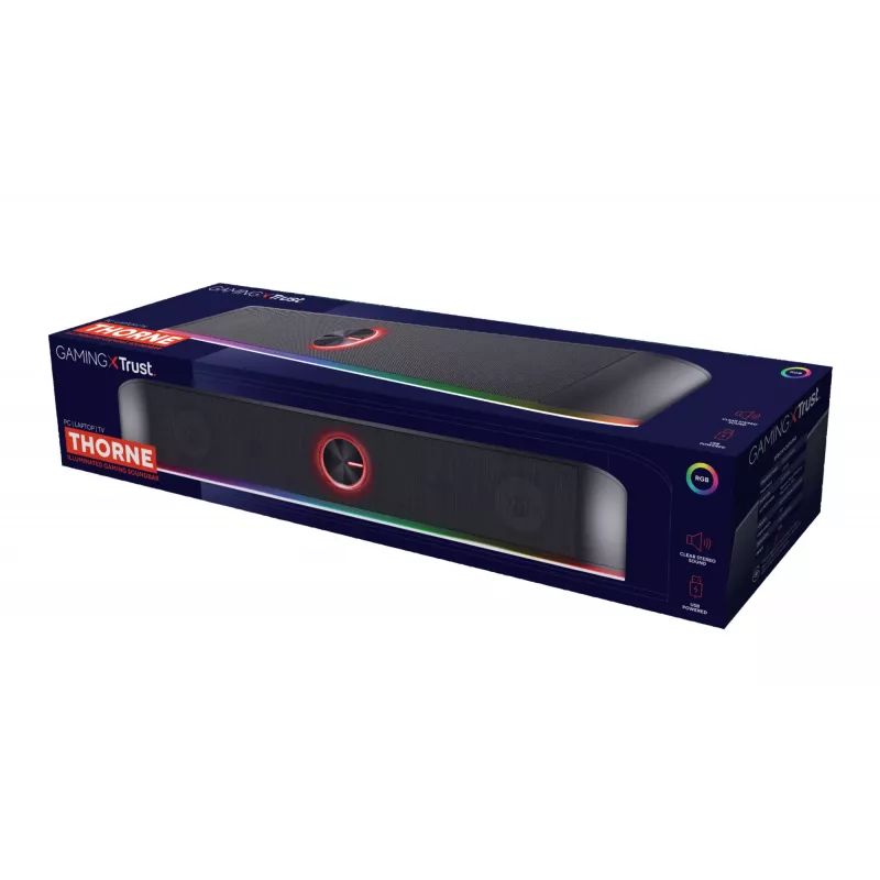 Trust GXT 619 Thorne juoda 2.0 kanalų 6 W garsiakalbių juosta