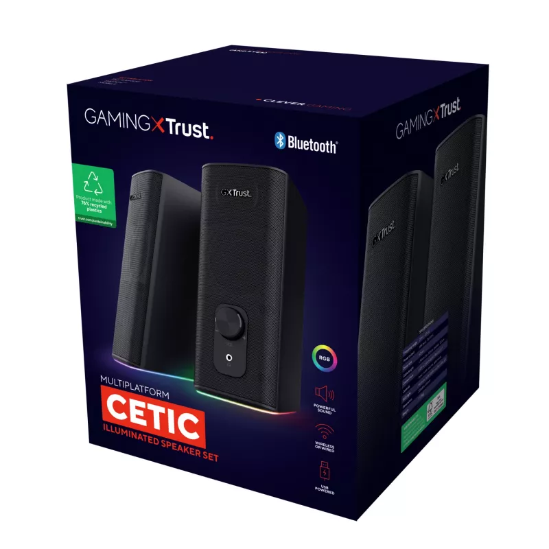 Trust GXT 612 CETIC juodi laidiniai ir belaidžiai garsiakalbiai 18 W