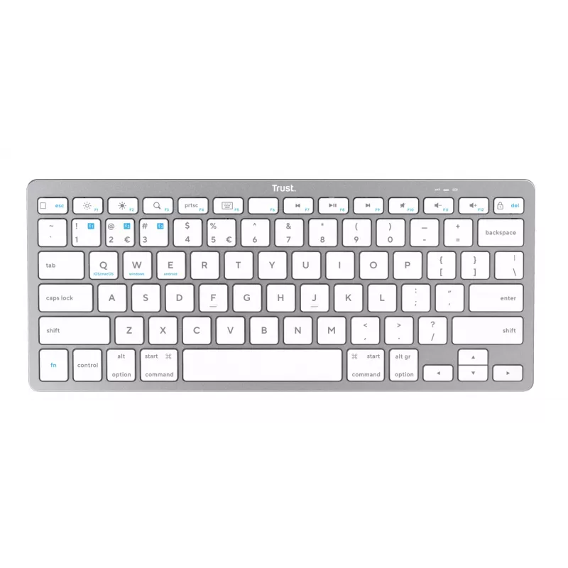 Belaidė Bluetooth klaviatūra Trust 24651, QWERTY, sidabrinė
