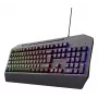 Žaidimų klaviatūra TRUST GXT 836 Evocx USB QWERTY JAV anglų, RGB apšvietimas, riešo atrama, 114 klavišų, 110 % išdėstymas