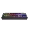Žaidimų klaviatūra TRUST GXT 836 Evocx USB QWERTY JAV anglų, RGB apšvietimas, riešo atrama, 114 klavišų, 110 % išdėstymas