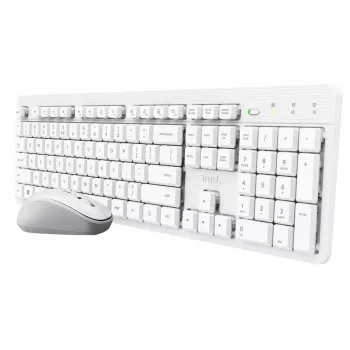 Trust Ody II belaidė klaviatūra ir pelė, RF, QWERTY, balta