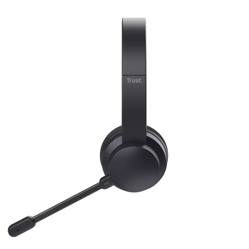 Trust Ayda ausinės laidinės ir belaidės ausinės ant galvos skambučiams/muzikai USB Type-C Bluetooth juodos