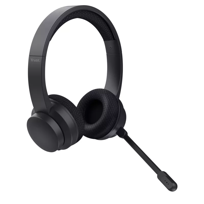 Trust Ayda ausinės laidinės ir belaidės ausinės ant galvos skambučiams/muzikai USB Type-C Bluetooth juodos