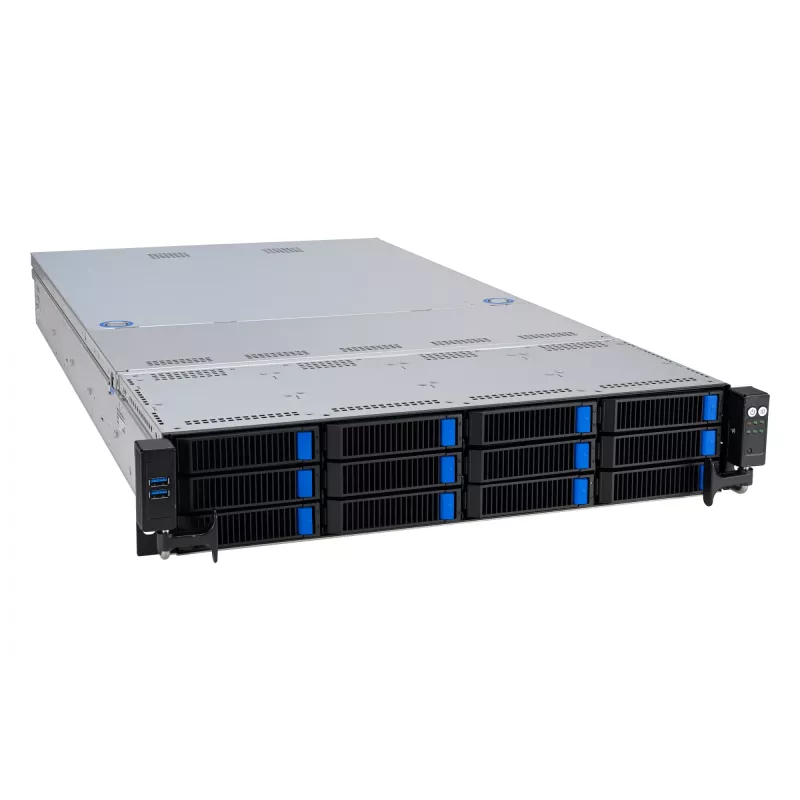ASUS RS521A-E12-RS12U Socket SP5 Stelažinis (2U) Juodas, Sidabrinis