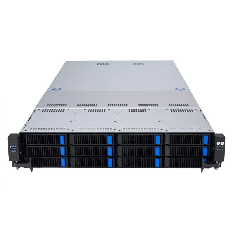 ASUS RS521A-E12-RS12U Socket SP5 Stelažinis (2U) Juodas, Sidabrinis