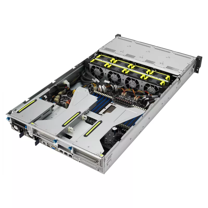ASUS RS521A-E12-RS12U Socket SP5 Stelažinis (2U) Juodas, Sidabrinis